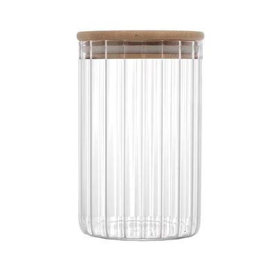 Porta Mantimento 700ml Vidro Borossilicato Tampa Bambu Wolff Transparente