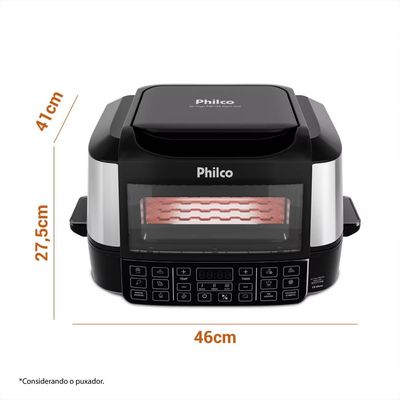 Fritadeira Elétrica Air Fryer Oven PAF12A 12L Grill Philco Preto / 220V