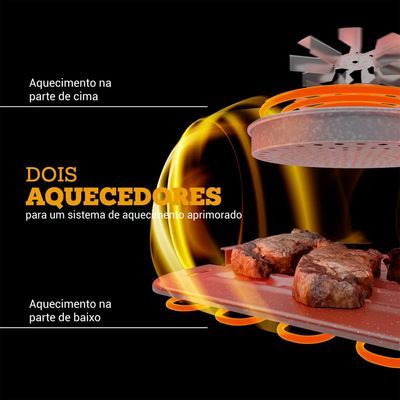 Fritadeira Elétrica Air Fryer Oven PAF12A 12L Grill Philco Preto / 220V