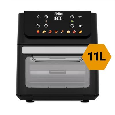 Fritadeira Elétrica Air Fryer Oven PAF11B Visor Removível Preta Philco Preto / 110V