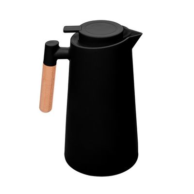 Garrafa Térmica Lyor Escandinávia 1L Preta Cabo de Madeira Design Preto