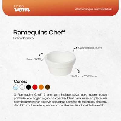 Ramequim Cheff 30ml Natural em Policarbonato