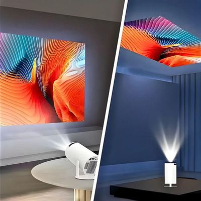 Projetor Smart Portátil Ultra Hd 4k Tela De 40 A 130 Com Wi-fi E Bluetooth Branco