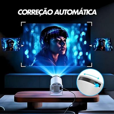 Projetor Smart Portátil Ultra Hd 4k Tela De 40 A 130 Com Wi-fi E Bluetooth Branco