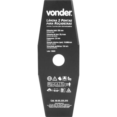 Lâmina 2 Pontas Para Roçadeira 255X25,4X2,0Mm Vonder