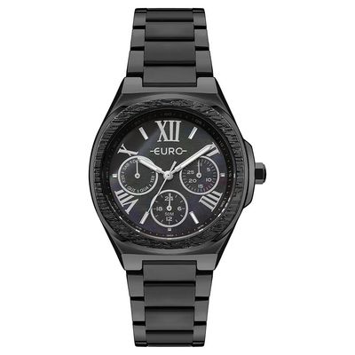 Relógio Euro Feminino Ref: Eu6p79ah/4p Multifunção Black