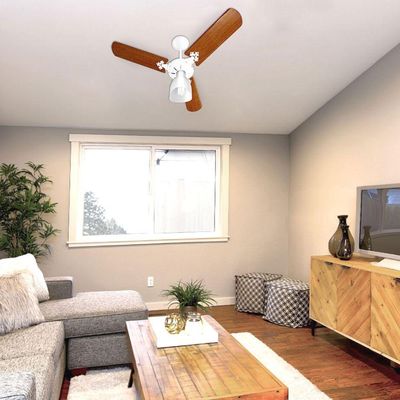 Ventilador De Teto Venti-delta New Delta Light Branco Com 3 Pás Mogno 110v 110V