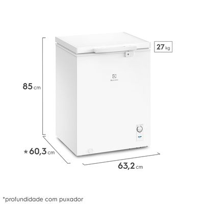 Freezer Horizontal Electrolux Cycle Defrost 143L com função Turbo Freezer Uma Porta (HE150) 127V