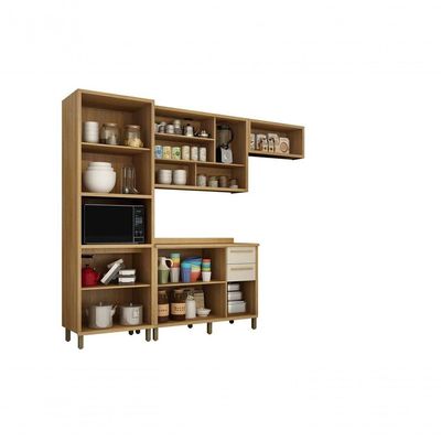 Cozinha Torino 4 Peças Valdemoveis Cinamomo/off White