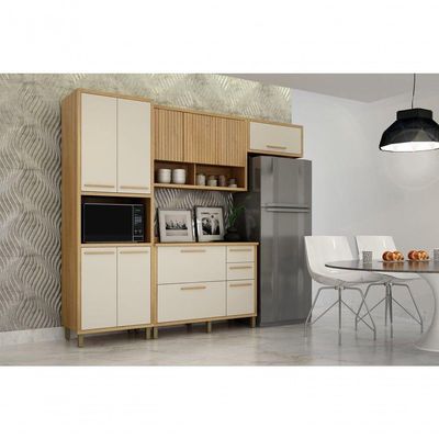 Cozinha Torino 4 Peças Valdemoveis Cinamomo/off White