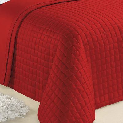 Kit Cobre Leito Colcha Veneza King 3 Peças Hipercal 180 Fios - Vermelho