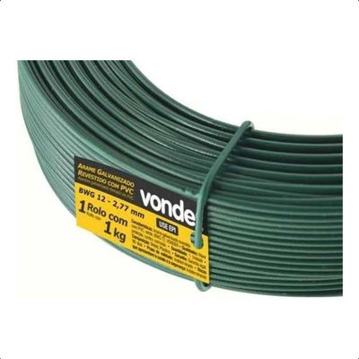 Arame Revestido Pvc Com 01kg Verde BWG12 Vonder