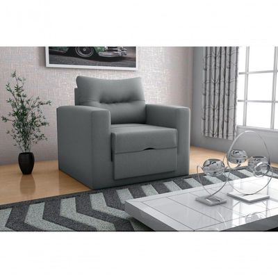 Sofá Cama Marissol 1 Lugar Suede Cinza