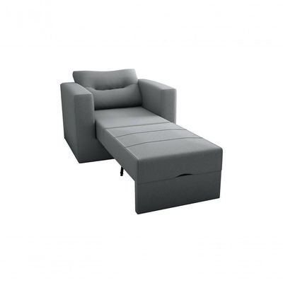 Sofá Cama Marissol 1 Lugar Suede Cinza