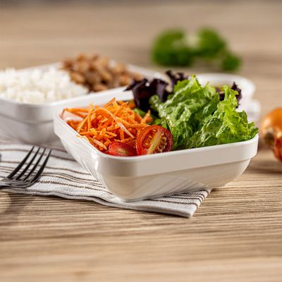 Travessa Cheff Quadrada 250ml Branca em Policarbonato