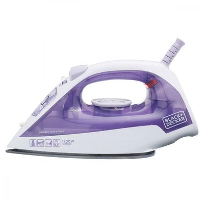 Ferro De Passar Roupa A Vapor Black E Decker 1200w Roxo-branco 220V