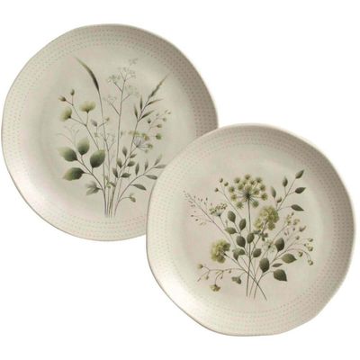 Conjunto 12 Pratos Cerâmica Artesanal Porto Brasil Orgânico Ammi Rasos Sobremesa Mesa Posta
