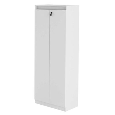 Kit 2 Peças Armário Escritório com 2 Portas com Chave Balcão Escritório com Chave 2 Portas Branco