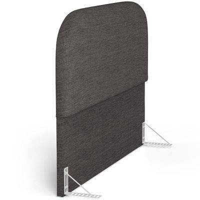 Cabeceira Cama Box King 195cm Orgânica Lanna W01 Linho Cinza Escuro - Lyam Decor