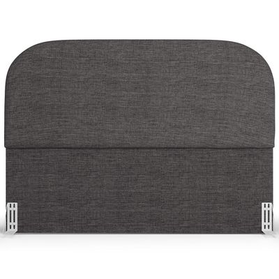 Cabeceira Cama Box King 195cm Orgânica Lanna W01 Linho Cinza Escuro - Lyam Decor