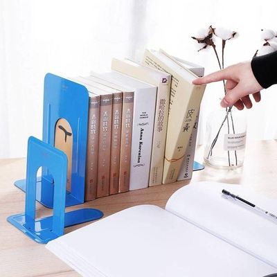 Suporte Apoio Decorativo Para Livros Kit 2 Unidades Organizador De Documentos Cds E Dvds Azul