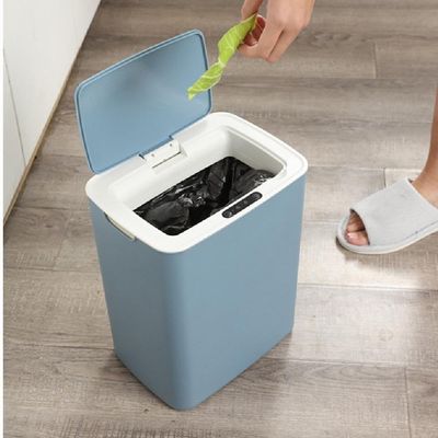 Cesto De Lixo Inteligente Com Sensor Lixeira Automatica 14 Litros Cozinha Banheiro Portatil Touch Azul