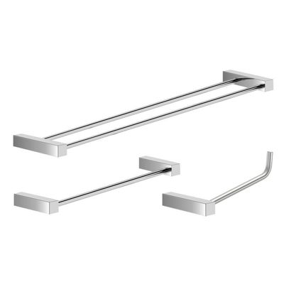 Kit Acessórios Para Banheiro Escovado 3 Peças Grego Metal 2040tr