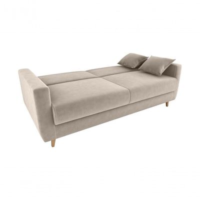 Sofá Cama Emília 2 Lugares 190cm Suede Bege Matrix