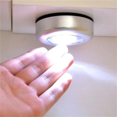 Luminaria Toque 3 Leds Abajur Sem Fio Bancada Closet Guarda Roupa Luz Leitura Quarto Bebe Touch Super Potente Com Adesiv