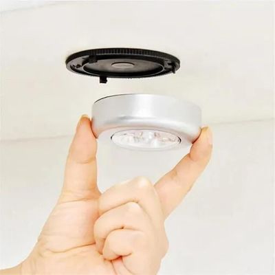 Luminaria Toque 3 Leds Abajur Sem Fio Bancada Closet Guarda Roupa Luz Leitura Quarto Bebe Touch Super Potente Com Adesiv