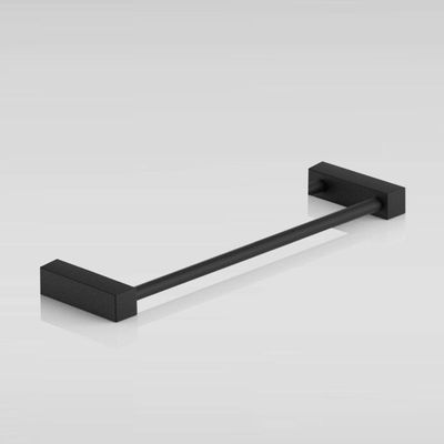 Porta Toalha Toalheiro Para Banheiro Preto Fosco Troia 30cm