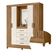 Guarda Roupa Atenas Quarto Casal 4 Portas 4 Gavetas Espelho Freijo Com Off White