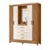 Guarda Roupa Atenas Quarto Casal 4 Portas 4 Gavetas Espelho Freijo Com Off White