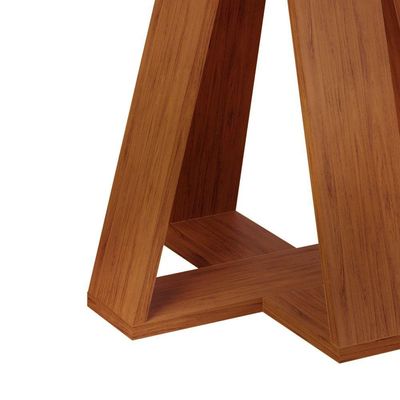 Mesa De Jantar Kiara Tampo Chanfrado Curvo Freijó Com Quartzo