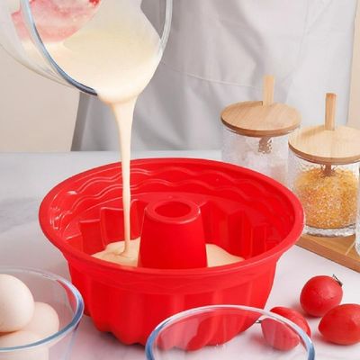 Forma Silicone Bolo Pudim Torta Assadeira Air Fryer Vazada Redonda Reutilizavel Antiaderente Confeitaria