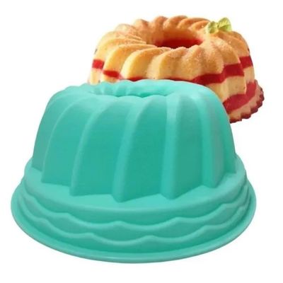Forma Silicone Bolo Pudim Torta Assadeira Air Fryer Vazada Redonda Reutilizavel Antiaderente Confeitaria