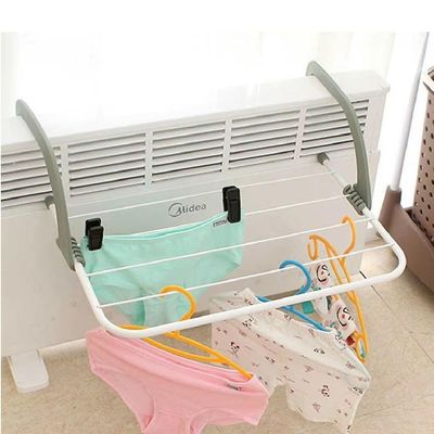 Varal Portatil De Porta Janela Sacada Apartamento Suporte Seca Roupa Dobravel 5 Varetas Pratico Metalico Branco