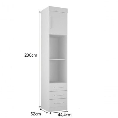 Modulado Mesa De Cabeceira 3 Gavetas Orion - Leifer Móveis Branco