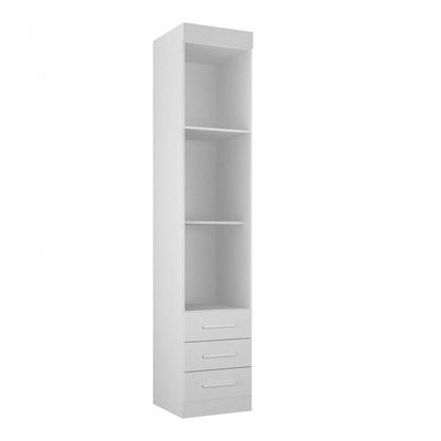 Modulado Mesa De Cabeceira 3 Gavetas Orion - Leifer Móveis Branco