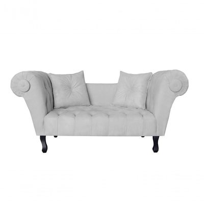 Recamier Sofá Divã Namoradeira Dubai Suede Branco - Fm