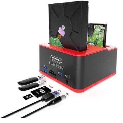 Dock Station Case Para 2 Hd Sata Pendrive Sd Usb 3.0 Kp-hd820