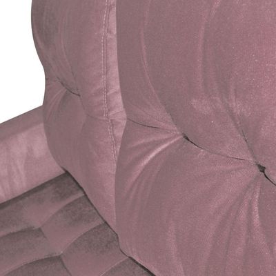 Sofá Cama Casal Reclinável Drika - Veludo Turkey Rosê