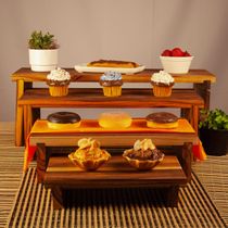 Expositor Modular para Pâtisserie 30x20x12cm em Madeira Teca