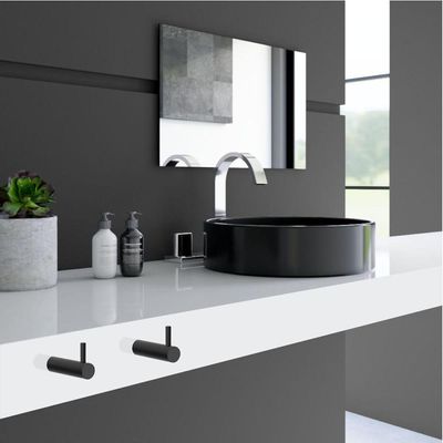 Cabide Para Banheiro Orion Preto Fosco Grego Metal