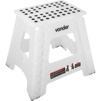 Banqueta Plástica Dobrável 360Mm Transparente Vonder
