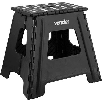 Banqueta Plástica Dobrável 360Mm Preta Vonder