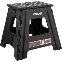 Banqueta Plástica Dobrável 360Mm Preta Vonder