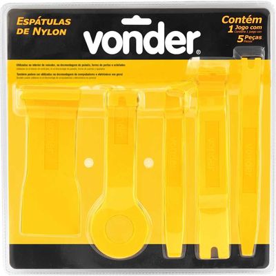 Espátulas De Nylon Jg C/5Pcs P/Automóvel Vonder