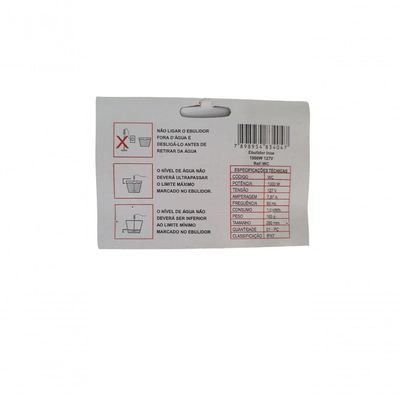 Ebulidor Elétrico Modelo Wc Resiswal Inox 1000w 127v