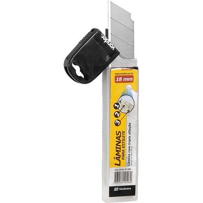 Lâmina Para Estilete 18 Mm Tubete Com 10 Peças Vonder Construtor